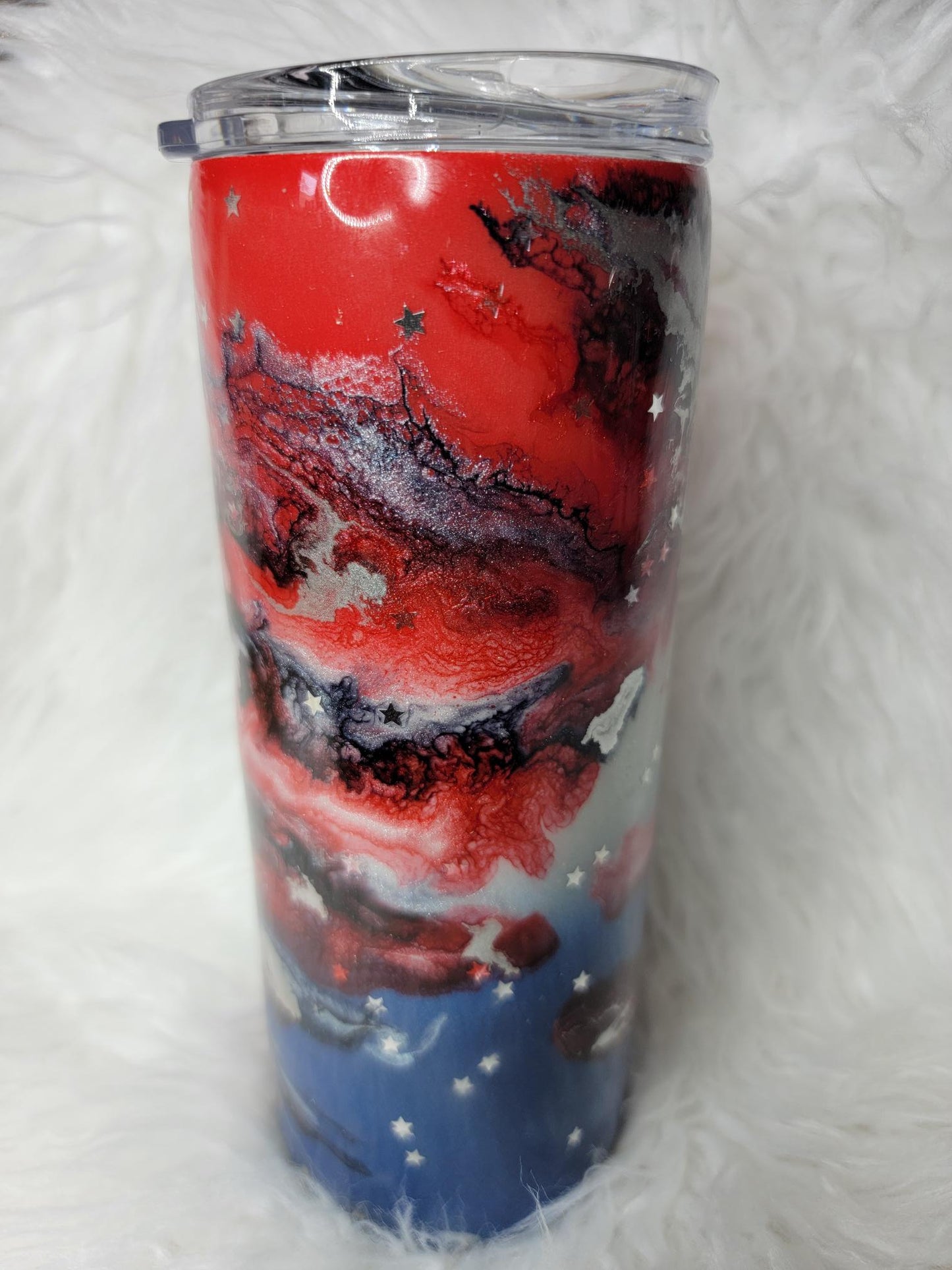 #0072 - Red, White and Blue - 4th of July - 25 oz Skinny